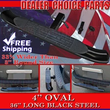 36" Hitch Step Bumper Guard 4" Oval Black PAINTED Steel For 2" Receivers