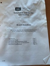 SSL SL637Disk Store Installation and Service Information Solid State Logic