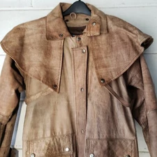 Hot Leathers Cosplay Cowboy Steam Punk Walking Dead Leather Jacket 52" Long XS