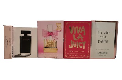 Lot of 4 High End Designer Women's Perfume Fragrance Juicy Couture, Lancome