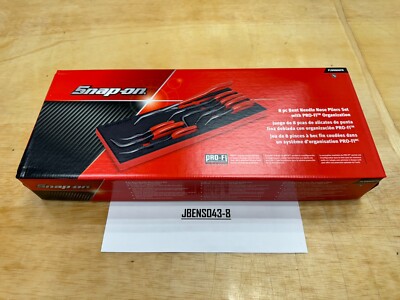 Snap-on Tools USA NEW RED 8pc Master Bent Needle Nose Pliers Foam