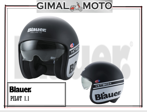 CASCO BLAUER PILOT 1.1 HELMET JET MOTO FIBRA BLACK MATT TG.M | eBay