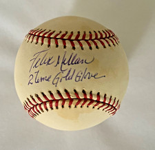 Felix Millan Autograph Beckett Certified ONLB Baseball Inscribed 2X Gold Glove