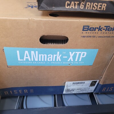 Berk-Tek LANmark-XTP Shielded Cat 6A Riser Cable 1000ft, 6ANP4P24-WH-S-BER-PV