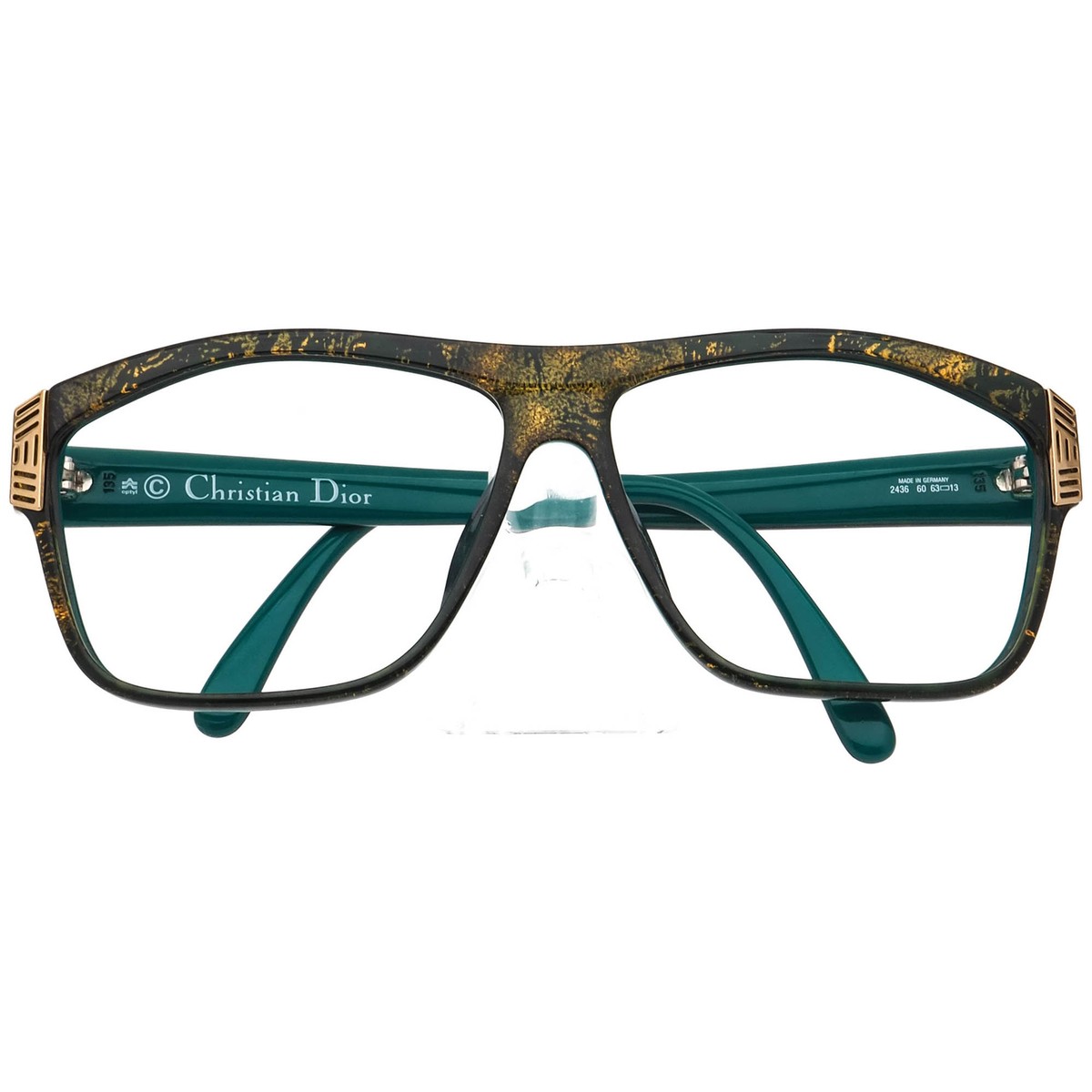 Christian Dior Vintage Sunglasses Frame 2436 60 Gold/Green