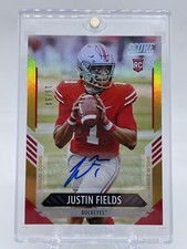 2021 Score Justin Fields RC Gold Zone Auto 13/50 #302 Bears / Ohio State SSP