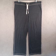 Vintage Cotton Womens Smokey Gray Pants Size Large Drawstring Soft Comfortable