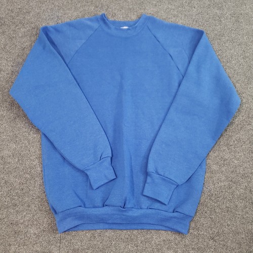 fruit of the loom sweater men's large blue blank vintage made in usa tag