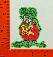 Rat Fink Patch – Embroidered Iron-On Sew-On Hot Rod Cartoon Logo Ed Roth Style B
