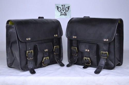 2 bolsas de cuero para sillín de motocicleta alforjas bolsas laterales par de... - Imagen 13 de 14