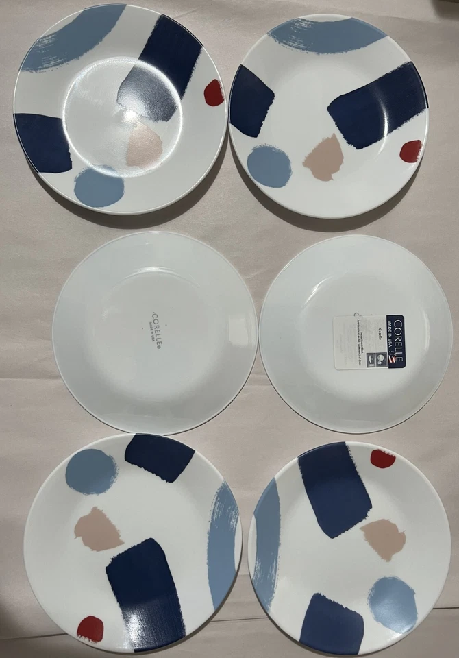 Placas de aperitivo resistentes a astillas Corelle, 6 piezas, salpicaduras vívidas Foto 2 de 4