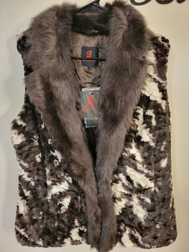 New Adrienne Landau Faux Fur Coat Vest 