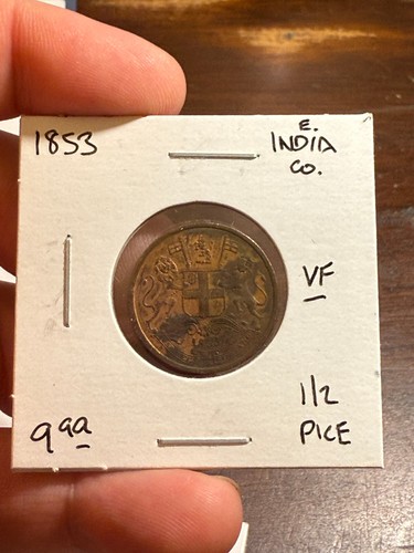 1853 East India Company 1/2 Pice - 第 1/2 張圖片