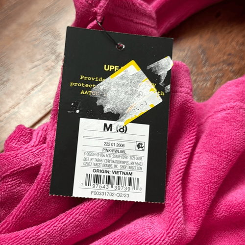 Art Class Medium (8) Solid Pink Terry Cover Up Dress Swim Cut Out - Picture 6 of 6