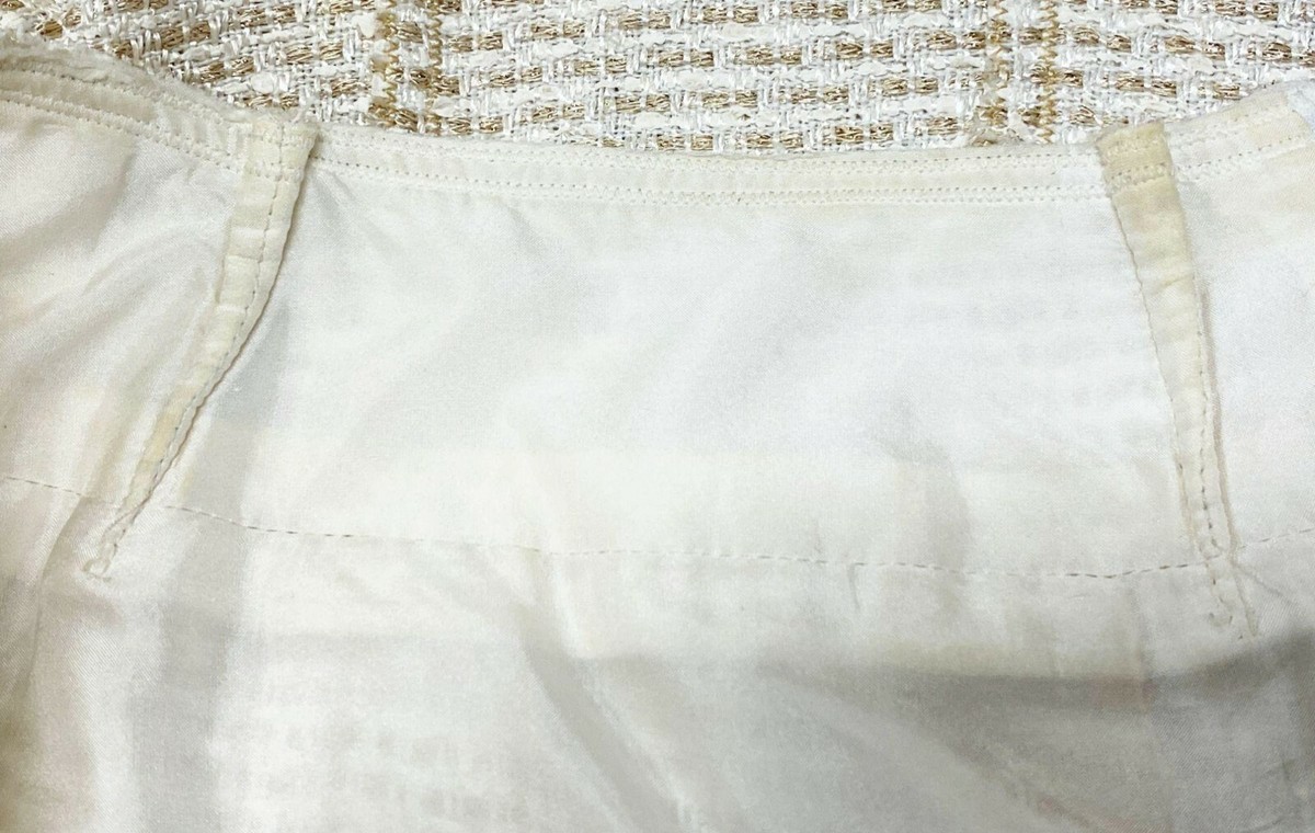 Chanel Vintage SKIRT Beige Gold Metallic Tweed Runway 44 12
