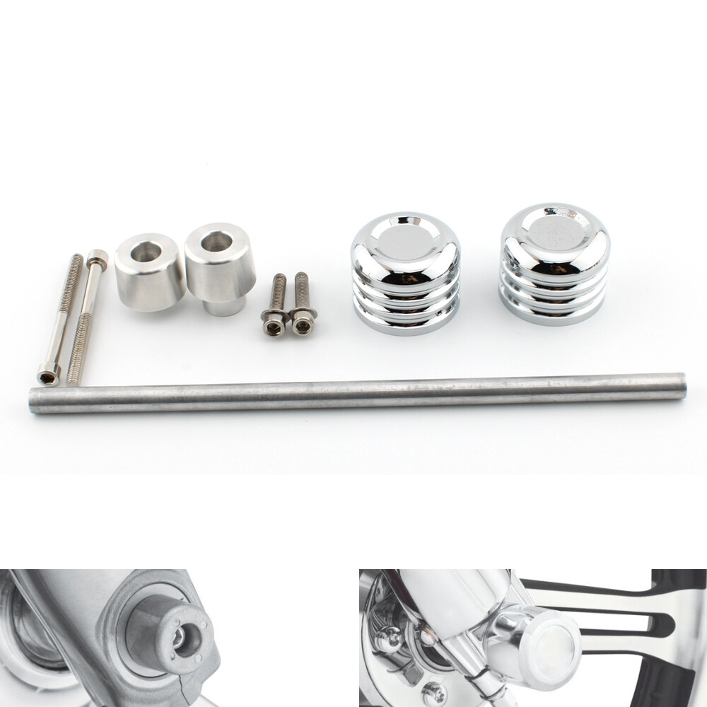 Silver Aluminum Alloy Front Wheel Axle Cover guard For Harley Softail