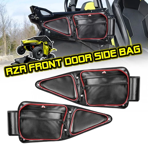 2x For Polaris RZR XP 1000 Turbo ACE UTV Front Side Door Storage Bag w/ Knee Pad