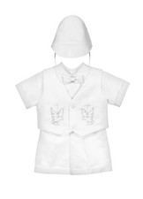 Baby's Boys  Girls Shirt Pants Hat Set Christening White Color Soft CP007