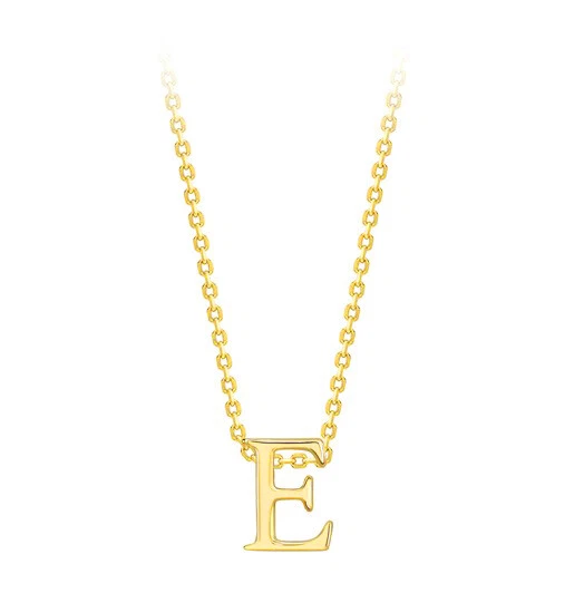 Capital E Initial Pendant 9ct Yellow Gold Ladies Complete With