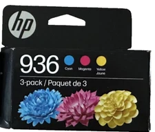 HP 936 Cyan/Magenta/Yellow Standard Yield Ink Cartridges,(6C3Z3LN)*Exp Date 2027
