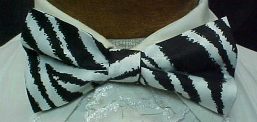 CUSTOM MADE GROOVY EXOTIC ZEBRA PRINT VINTAGE TUXEDO BOW TIE