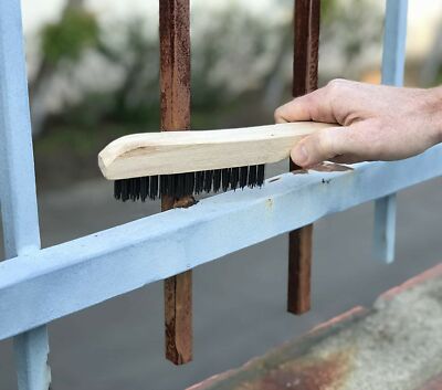 JOUNJIP 4 MultiPurpose Shoe Handle Wire Scratch Brushes With Black Oil Tempered Steel - View #7