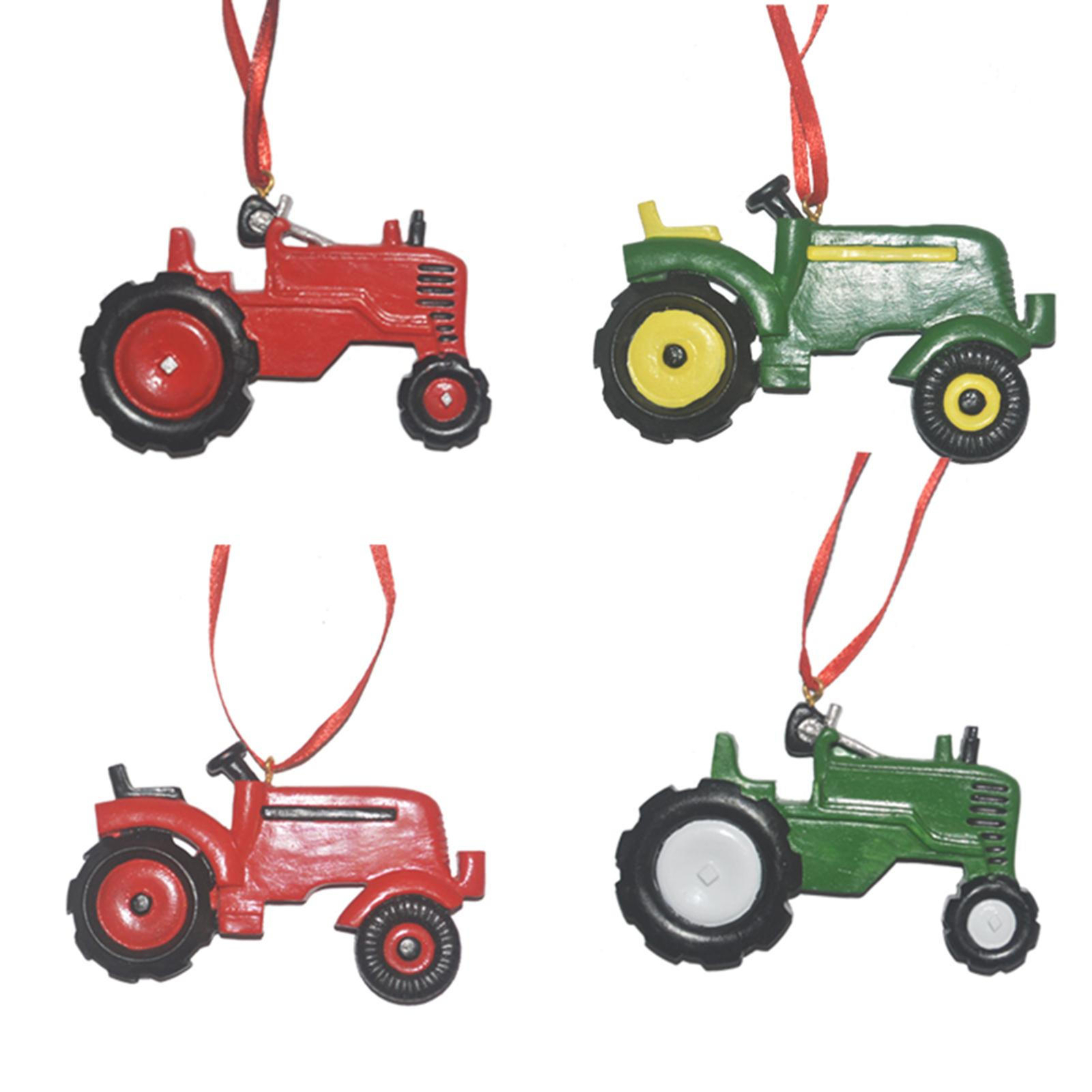 3pcs Tractor Ornaments for Christmas Tree Christmas Hanging Tractor Resin Decor