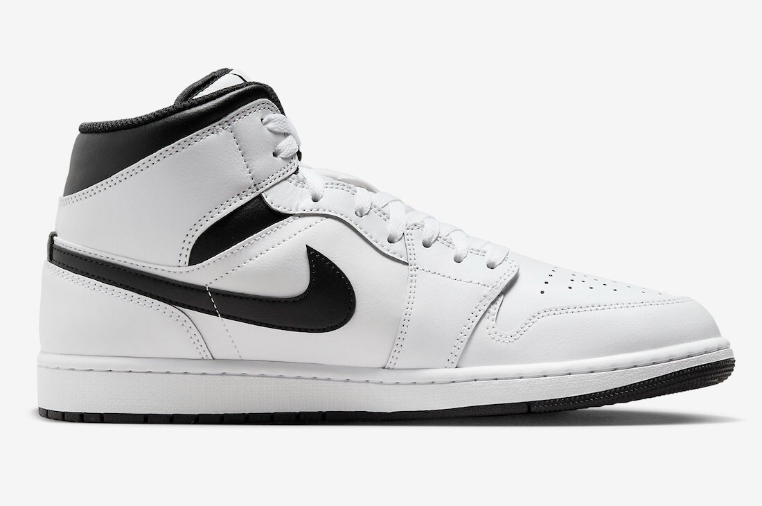 Nike Air Jordan 1 Mid Shoes White Black DQ8426-132 Men's