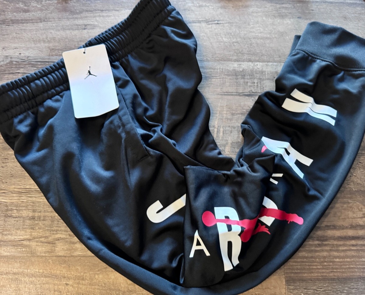 NWT Nike Air Jordan Boys YXL Black/White/Red BIG LOGO Pants