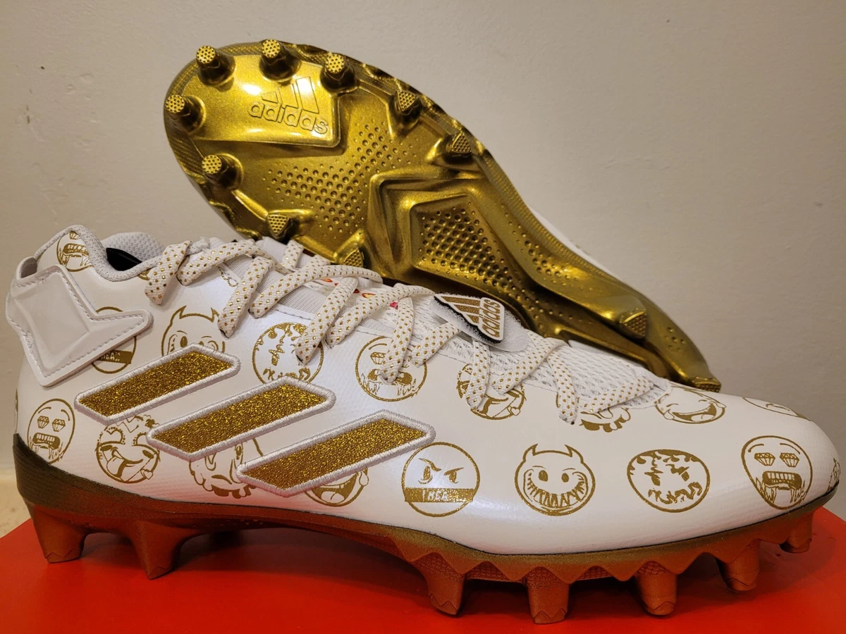 Adidas Freak 22 Big Mood DSG SM Emoji White Gold Football Cleats Men's Sz  11.5