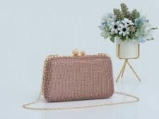 New Women Shiny Crystal Clasp Rhinestone Evening Clutch Bag Wedding Bridal Party