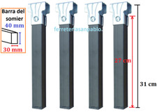 JUEGO DE 4 PATAS (agarre 30x40 mm) PARA SOMIER DE LAMINAS (cama camas)