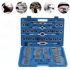 110 Piece Metric Tap and Die SetThread Cutting Edge Clamp Repair Tools