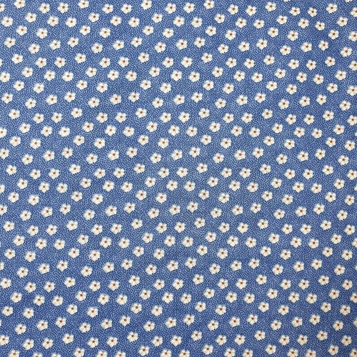 Blue Floral Ditsy Polycotton Material Craft Dress Costume Fabric Meter 44" Meter - Picture 2 of 3
