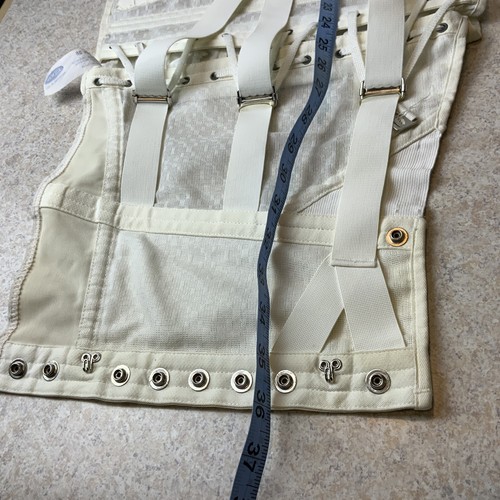 VTG Bell Horn Anatomical Support Fan Lacing Corset Girdle White Unisex Size 38 - Picture 9 of 12