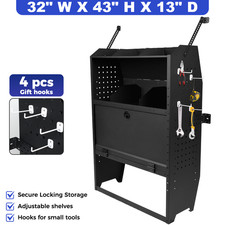 32" W x 43" H x 13" D Cargo Van Shelving Storage with Door Christmas gifts