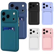 Hybrid Rubber TPU Shockproof Card Wallet Slim Case For iPhone 17 Pro Max 17 Air