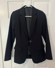 Women's Relaxed-Fit Soft Single-Breasted Black Blazer - Size XS