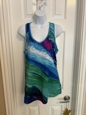 Fila Bright Colorful Patterned Racerback Activewear Tank Top Women's Large 4.25