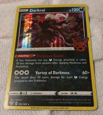 Pokemon TCG Darkrai Holo Rare 105/189 No. 491 Pitch Black Pokemon