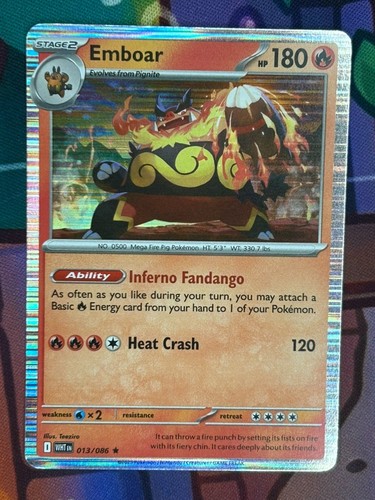 Pokemon TCG Emboar 13/86 White Flare Rare Holo NM