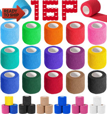 AZEN 16 Pack Self Adhesive Bandage Wrap, 2" X 5 Yards Elastic Cohesive Bandage W