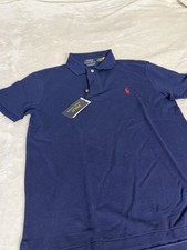 Polo Ralph Lauren Custom Slim Fit Navy Blue Cotton Polo Shirt Men's S