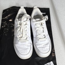 Nike Air Force 1 Unisex Kids Low Top Lace-Up Leather White Sneakers 4Y