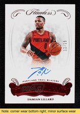 2017-18 Flawless Excellence Signatures Ruby 12/15 Damian Lillard Auto READ 3d3