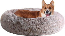 Dog Cat Bed, Calming Anti-Anxiety Pet Bed for Small Dogs, Fluffy Donut Cushion
