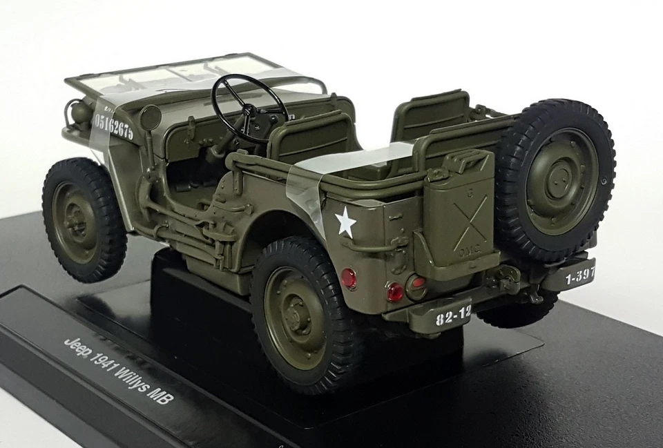 Jeep Willys MB 1941 Welly escala 1/18 diecast 18055 W techo abierto ejército de Estados Unidos Foto 2 de 4