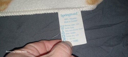 Springmaid BJT Blue Jean Bear Fleece Baby Blanket Unisex Euc Vintage Y2k - Picture 5 of 8