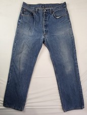 VTG Levis 501 Jeans Button Fly Blue Made In USA 1990s Mens 38x32 Blank Red Tab