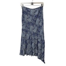 Whimiscal Asymmetrical Fairy Midi Skirt M Blue Retro Festival Boho Indie